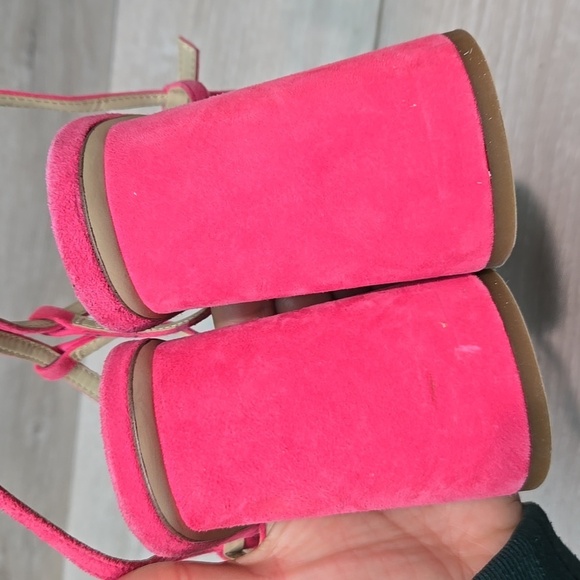 Sam Edelman Women KIT Pink Suede Square Toe Heels Sandals Shoes Sz 8.5M - Picture 5 of 12